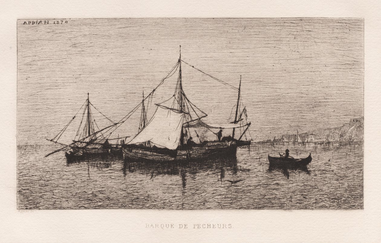 Barco de pesca/barco de transporte costeiro (costa italiana) de Adolphe Appian