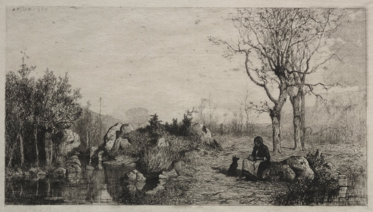 Costa de um córrego em Rossillon de Adolphe Appian
