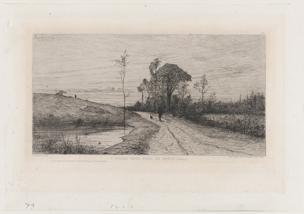 O novo lago perto de Creys (Isère) de Adolphe Appian