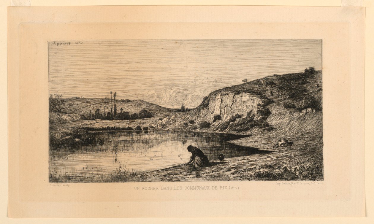 Uma Rocha nas Comunas de Rix (Ain) de Adolphe Appian