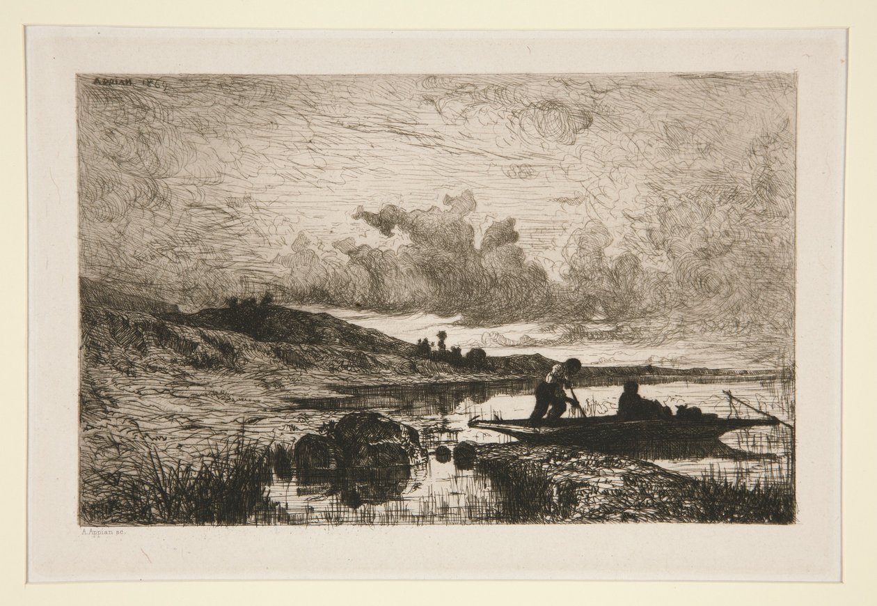 Uma noite, margens do Ródano em Rix de Adolphe Appian