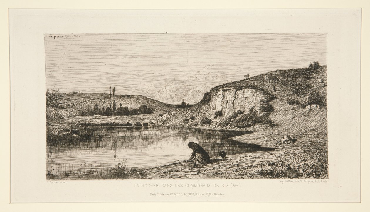 Uma rocha nos terrenos municipais de Rix (Ain) de Adolphe Appian