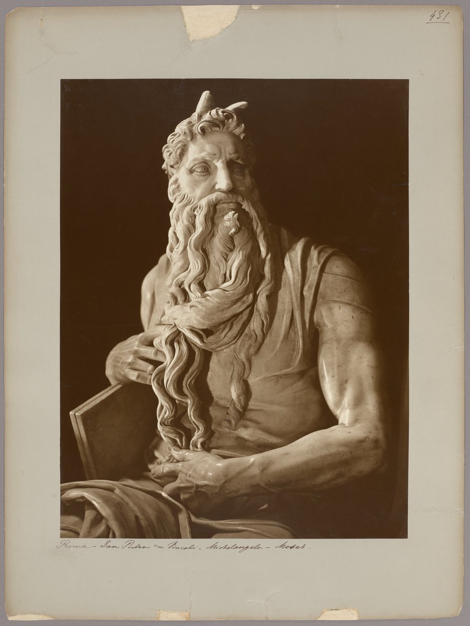 Roma: Detalhe do Moisés de Miguel Ângelo de Adolphe Braun