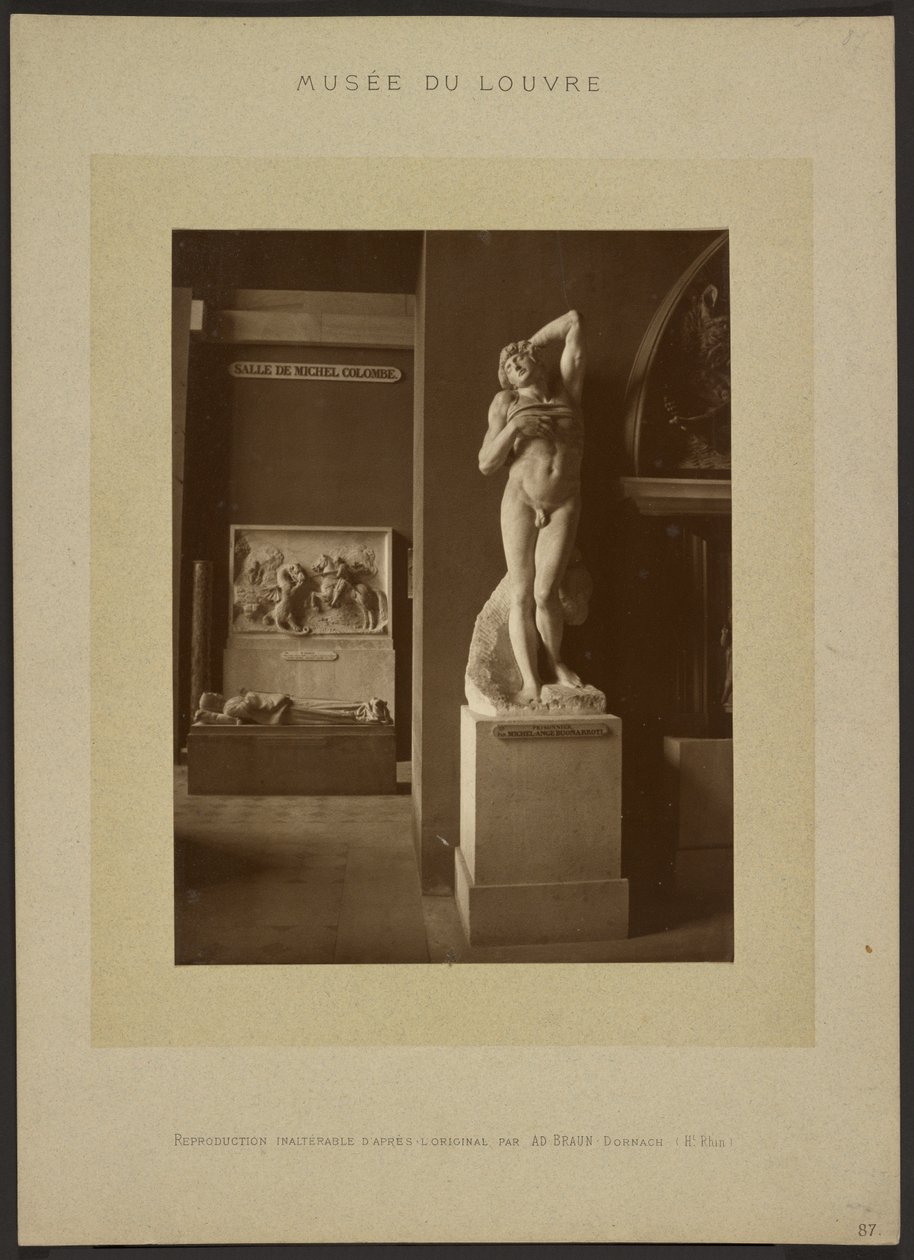 [«O Escravo Moribundo», de Miguel Ângelo, Museu do Louvre] de Adolphe Braun