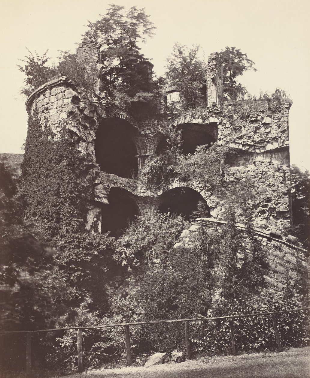 A Torre Explodida, Castelo de Heidelberg, c. 1865. de Adolphe Braun