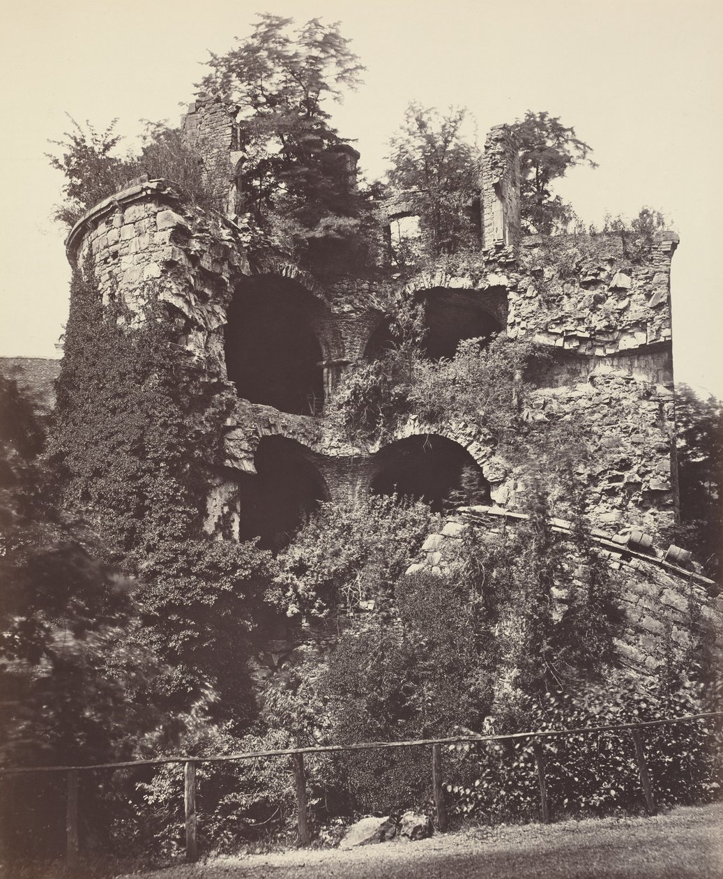 A Torre Explodida, Castelo de Heidelberg, c. 1865 (foto) de Adolphe Braun