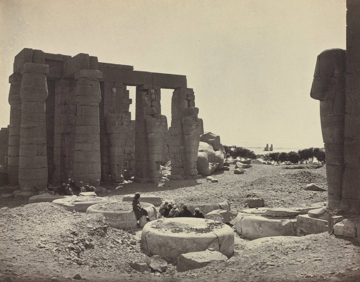 O Ramesseum, Tebas de Adolphe Braun