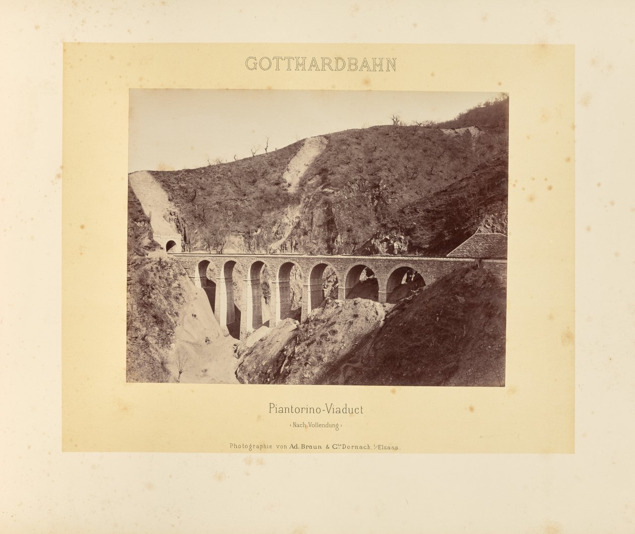 Caminho de ferro de São Gotardo: Viaduto de Piantorino (depois de concluído) de Adolphe Braun and Cie