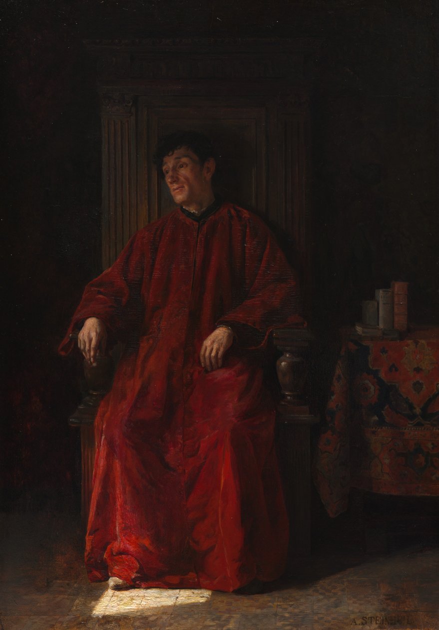 Juiz de túnica vermelha, c.1890 (óleo sobre painel) de Adolphe Charles Edouard Steinheil