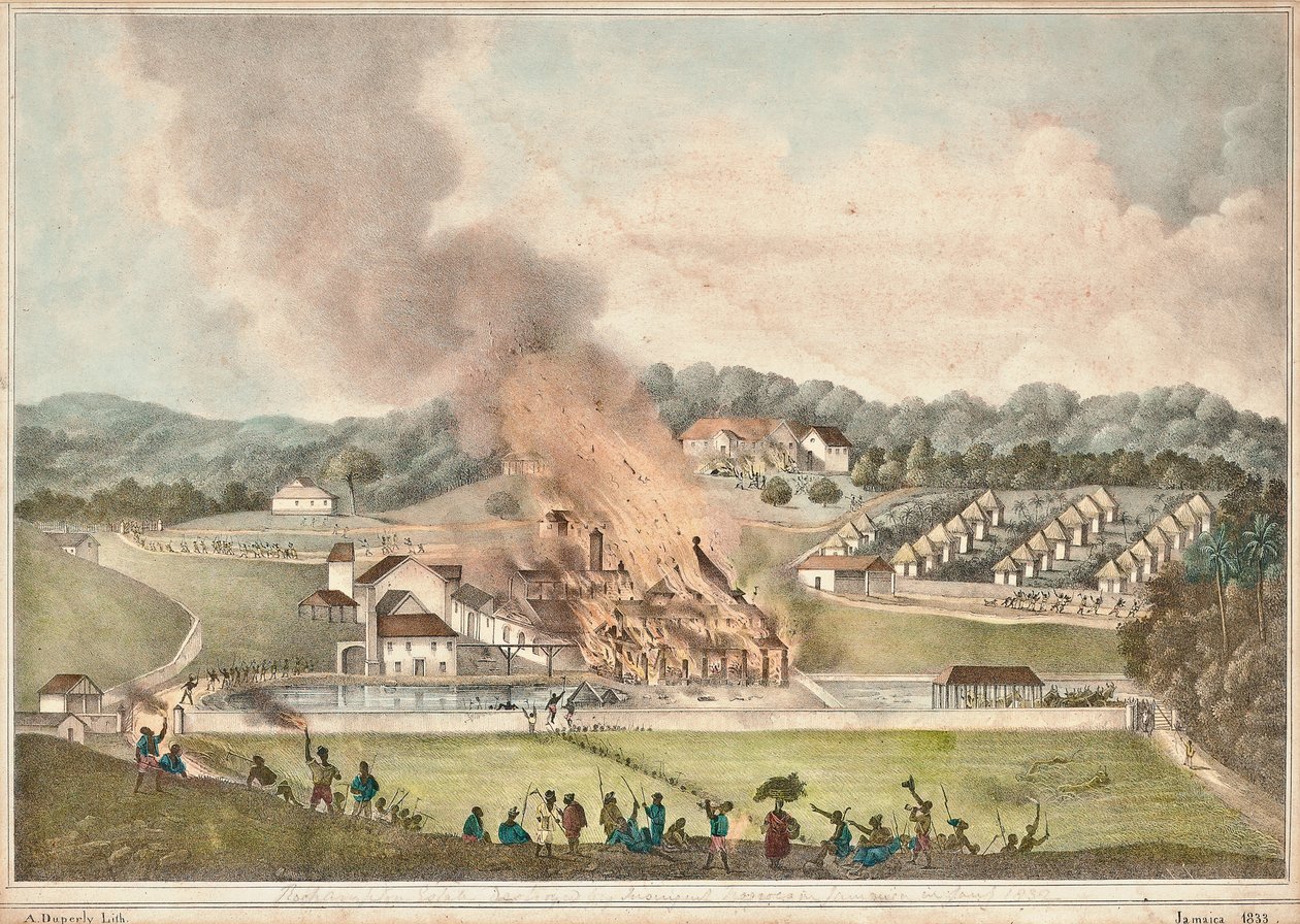 A destruição da propriedade Roehampton na paróquia de St. James "s em janeiro de 1832, 1833 de Adolphe Duperly
