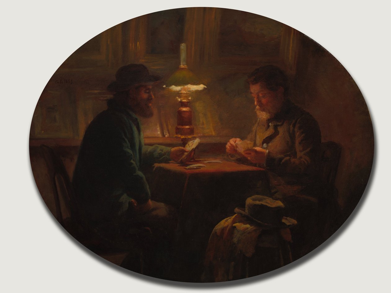 Jogo de cartas no "le Père Martin de Adolphe Felix Cals