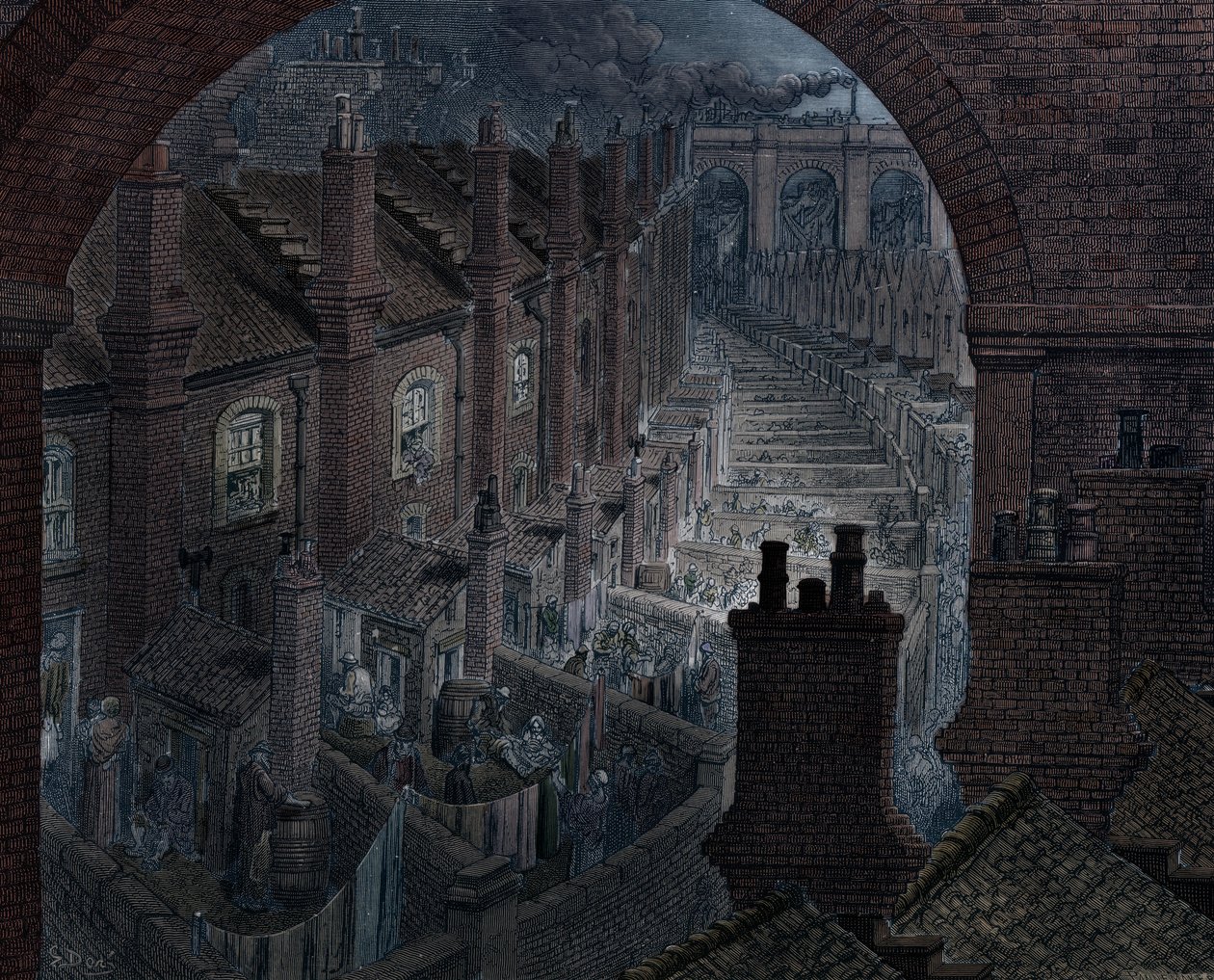 Sobre Londres por via férrea, 1872 de Adolphe Francois Pannemaker