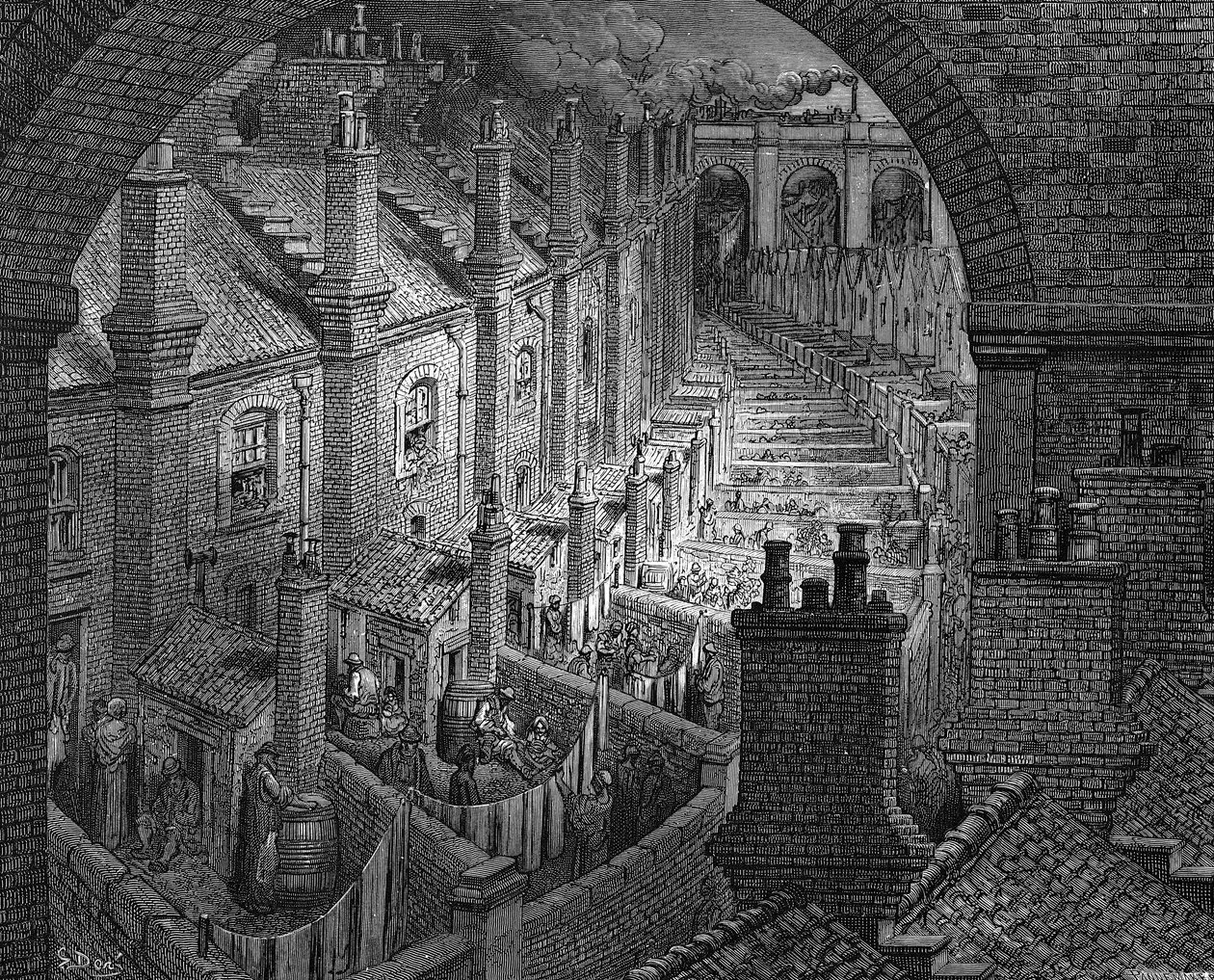 Sobre Londres por via férrea, 1872 de Adolphe Francois Pannemaker