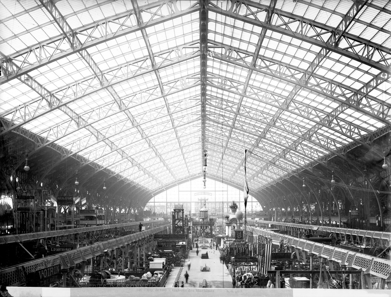 Hall de Máquinas, Exposição Universal, Paris, 1889 de Adolphe Giraudon