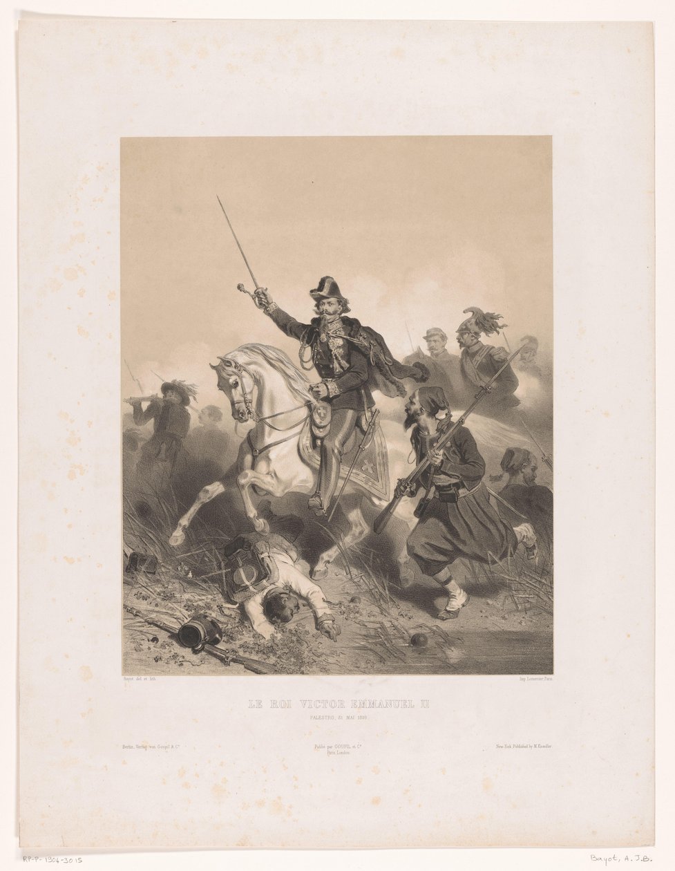 O Rei Victor Emanuel II de Itália na Batalha da Palestina
Le roi Victor Emmanuel II (título sobre o objecto) de Adolphe Jean Baptiste Bayot