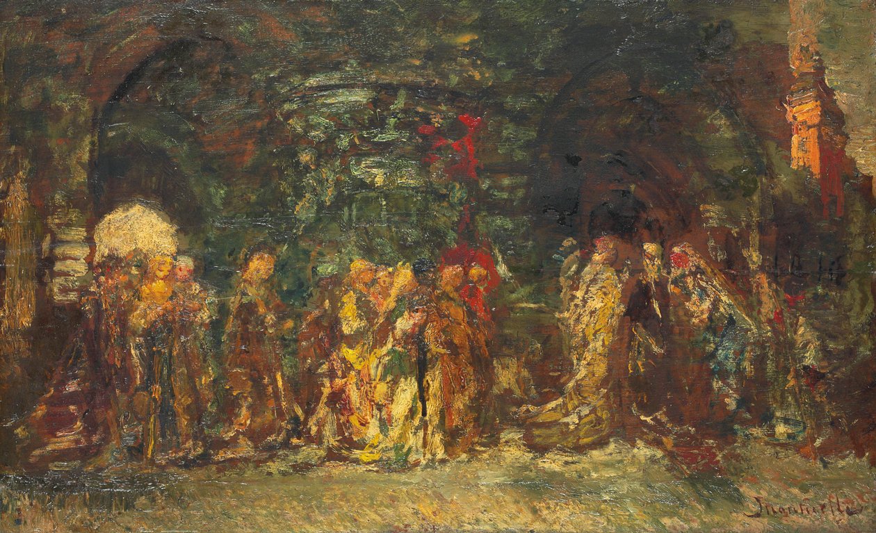 Procissão, c.1880 de Adolphe Joseph Thomas Monticelli