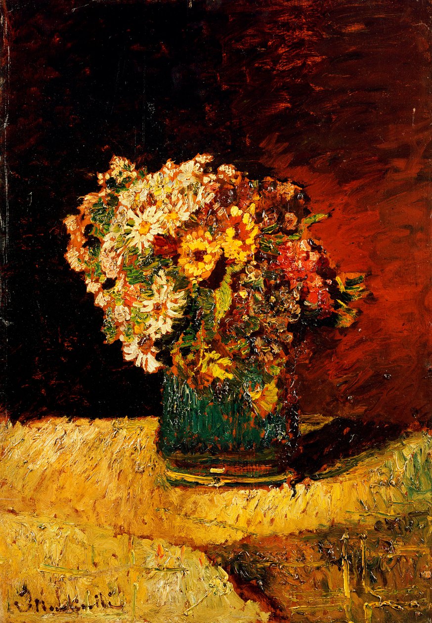 Um vaso de flores de Adolphe Joseph Thomas Monticelli