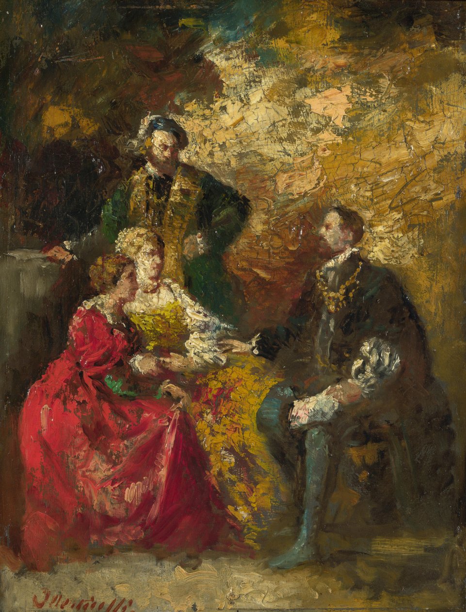 Parte da conversa, c. 1880 de Adolphe Joseph Thomas Monticelli