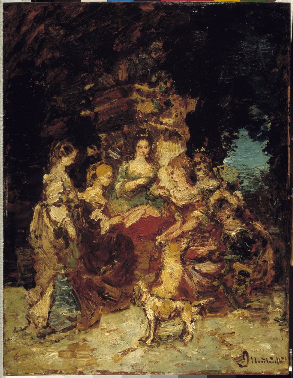 Senhoras num Parque de Adolphe Joseph Thomas Monticelli