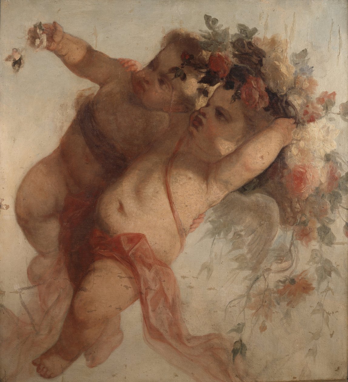 Amo músico, fragmento da decoração do Eldorado Pintura de Adolphe Monticelli (1824-1886) Dim 100x90 cm Musee Grobet-Labadie de Adolphe Joseph Thomas Monticelli