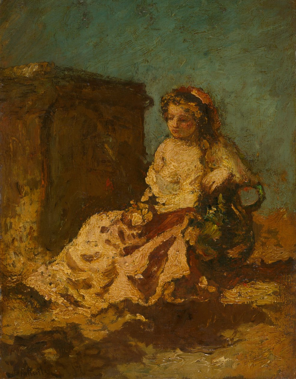 Meditação (Mulher Sentada) de Adolphe Joseph Thomas Monticelli