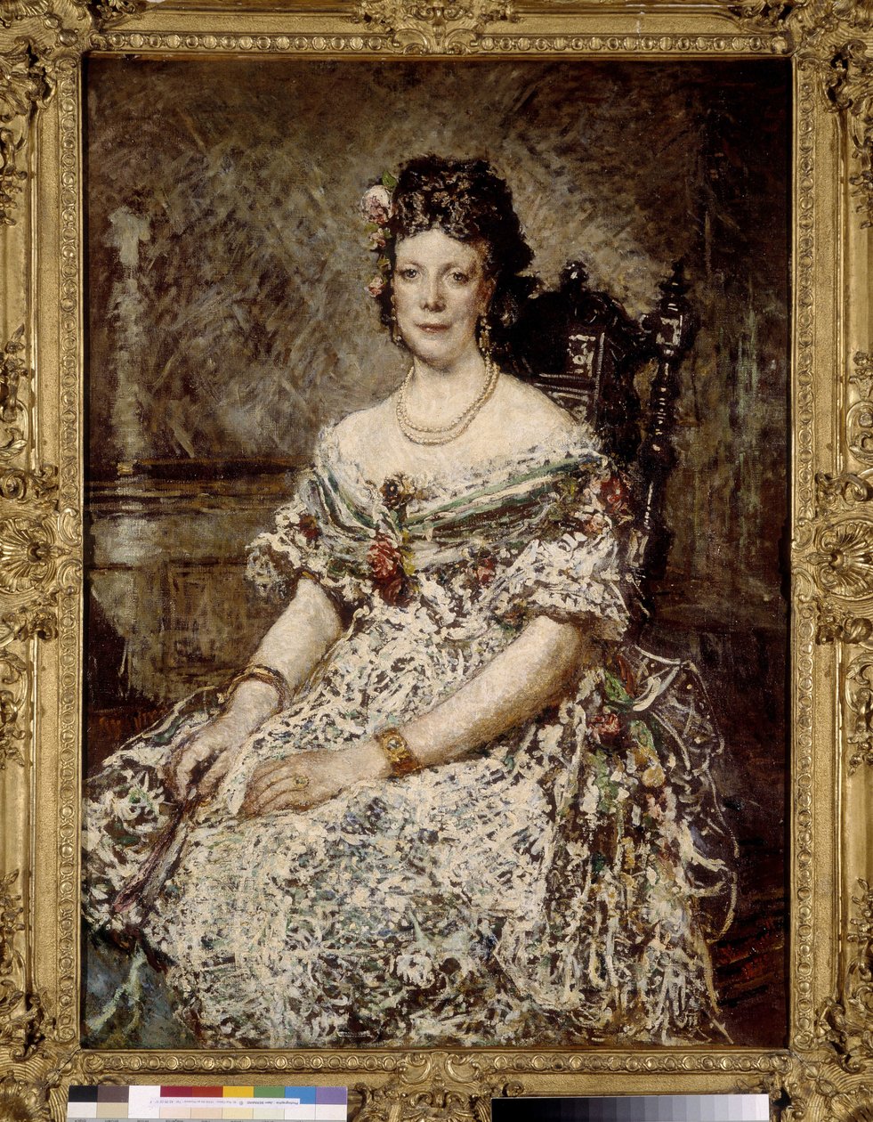 Retrato de Madame Pascal, esposa do Cônsul da Bolívia em Marselha de Adolphe Joseph Thomas Monticelli