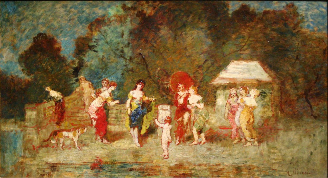 Cena em um parque II, c.1870 de Adolphe Joseph Thomas Monticelli