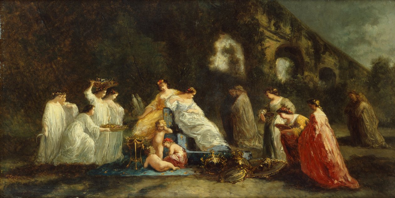 O Festival da Flora de Adolphe Joseph Thomas Monticelli
