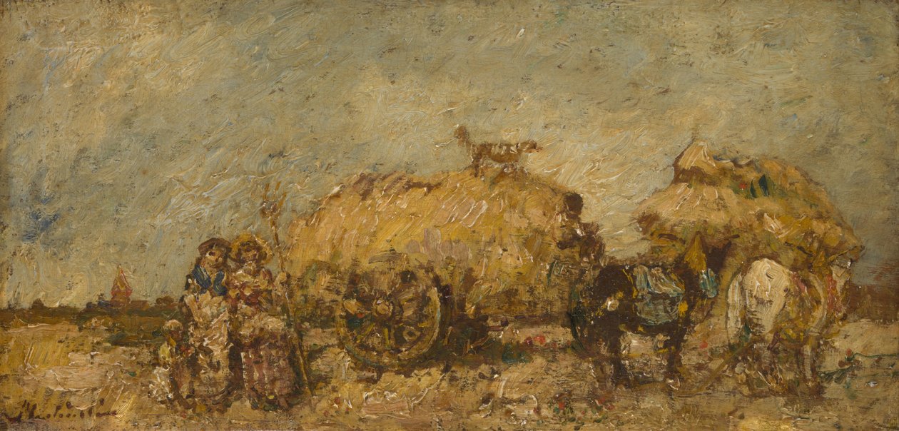O Hayfield, c. 1870 de Adolphe Joseph Thomas Monticelli