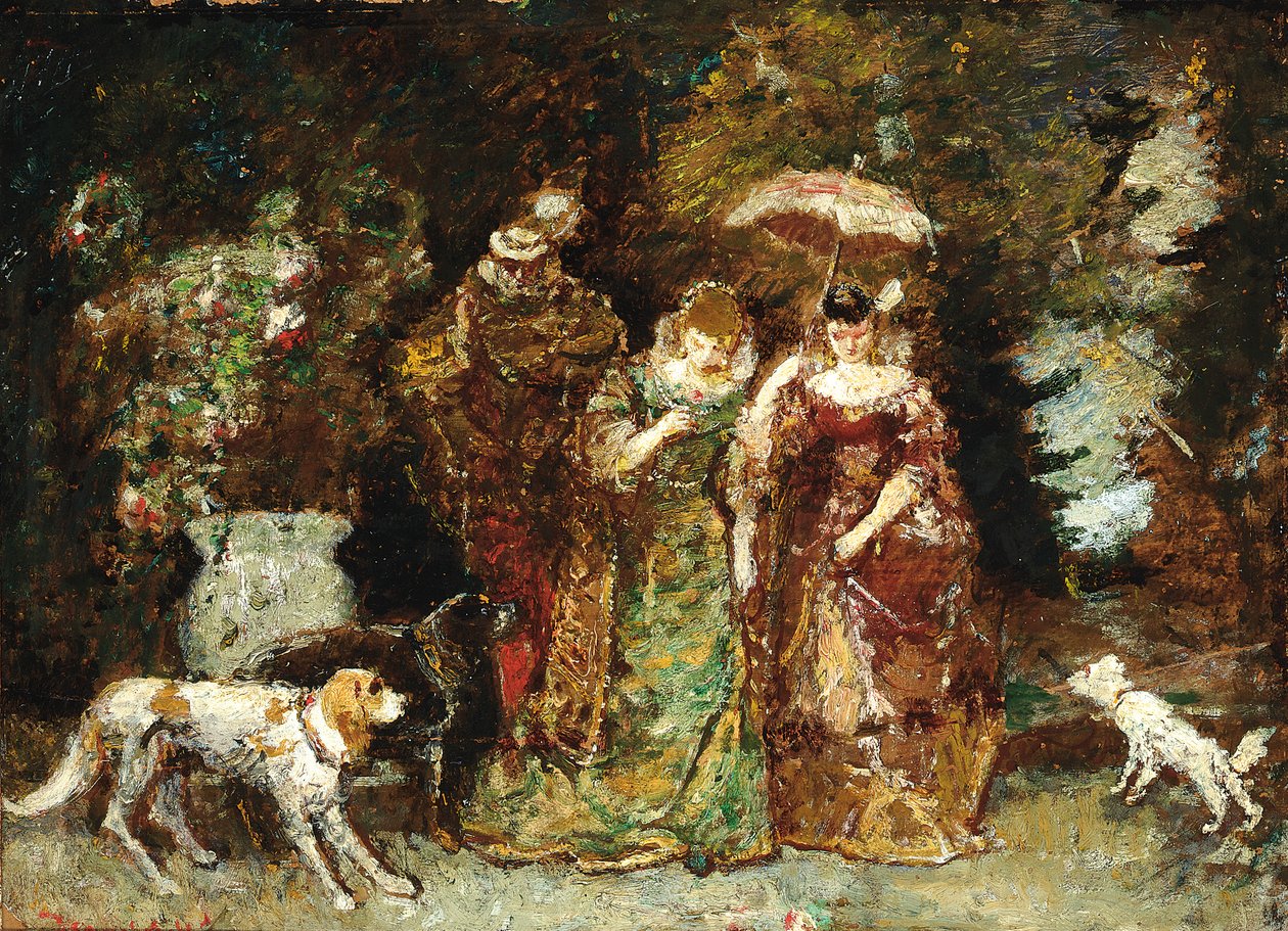 Uma reunião na floresta de Adolphe Joseph Thomas Moticelli