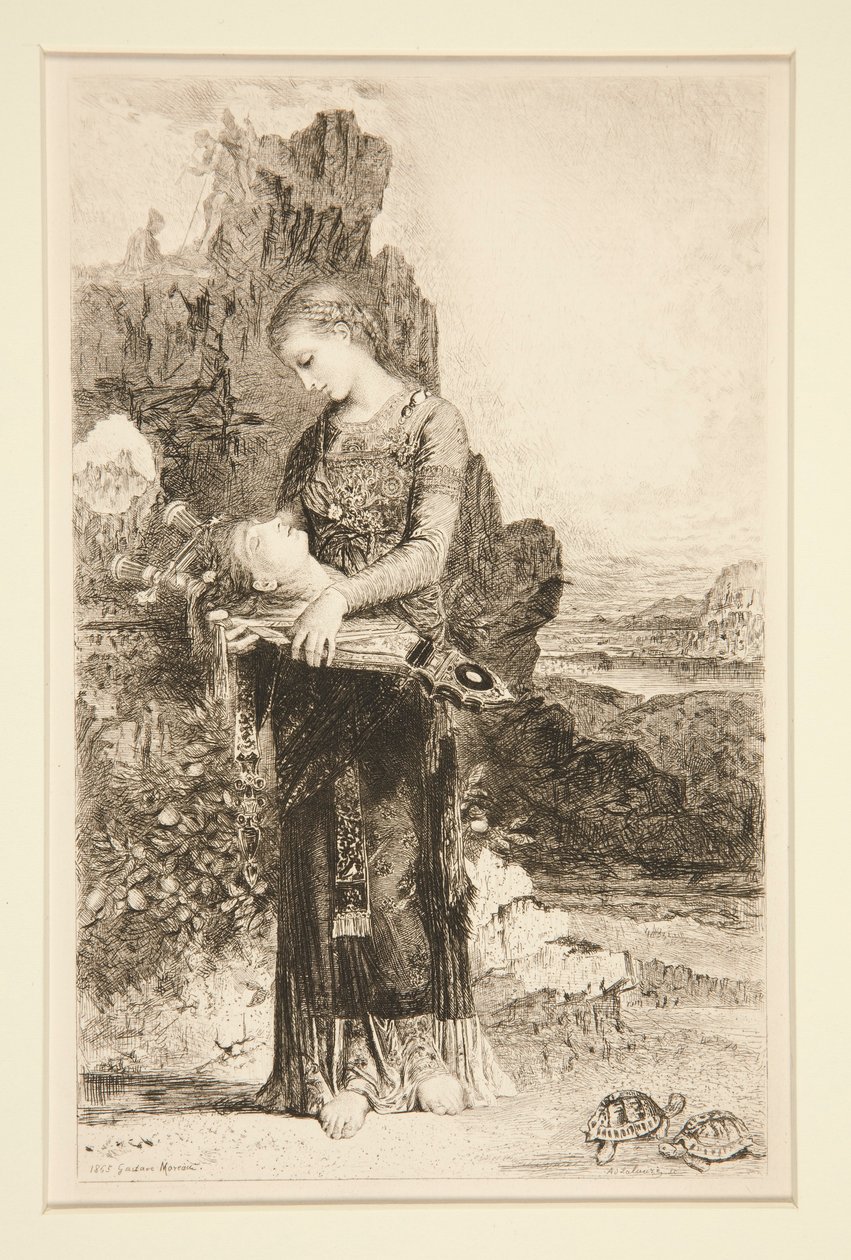 Filha da Trácia carregando a Cabeça de Orfeu de Adolphe Lalauze