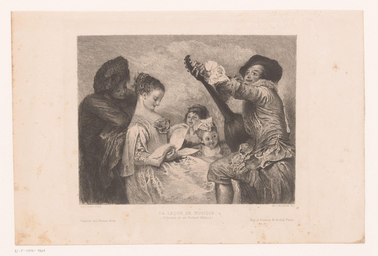 Companhia musical La leçon de musique (título no objeto) de Adolphe Lalauze
