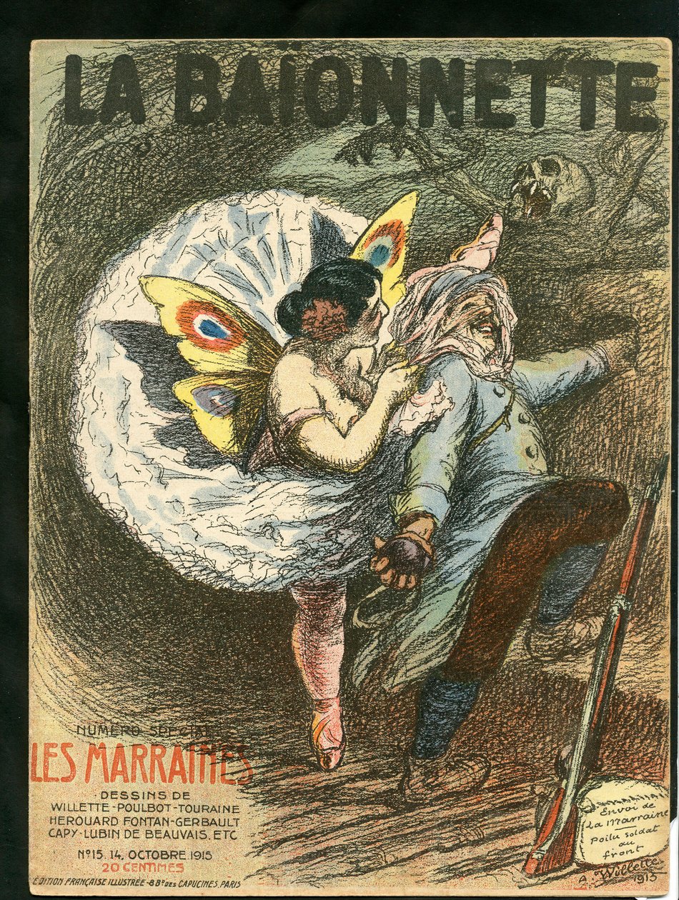 Capa de "La Baionnette", Satirical in Colours de Adolphe Leon Willette