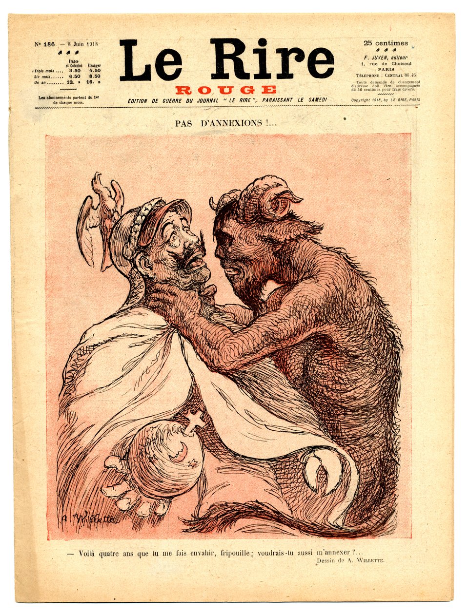Capa de "The Red Laughter", Satirical en Couleurs de Adolphe Leon Willette