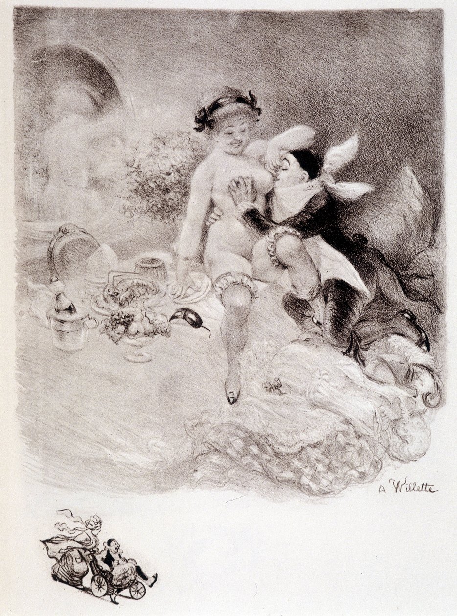 Gourmandise - desenho de Willette de Adolphe Leon Willette