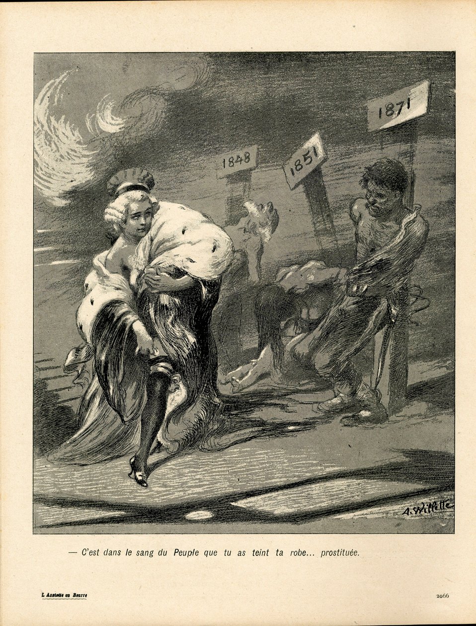 A Placa de Manteiga, número 123, Satirical in Colour de Adolphe Leon Willette