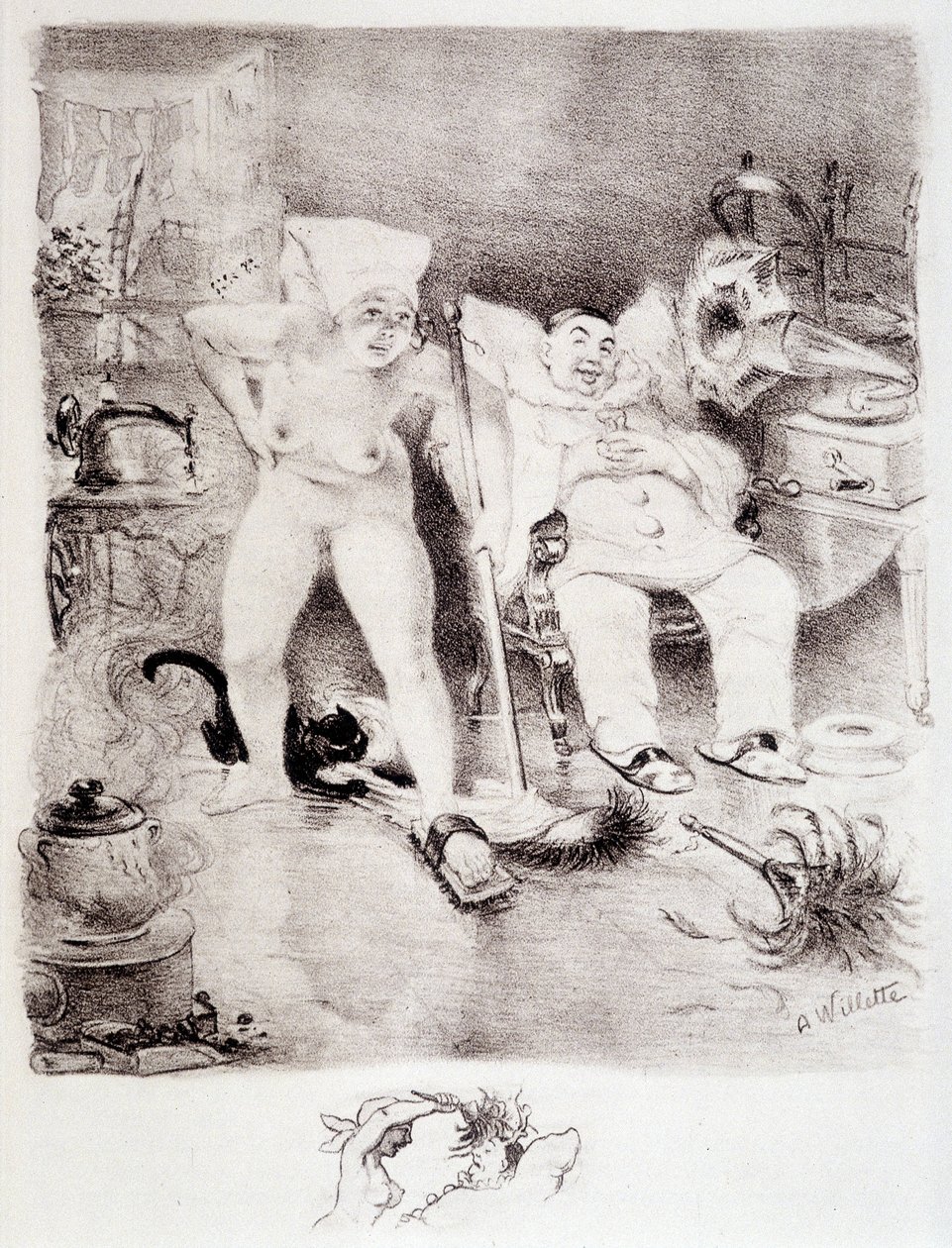 Preguiça - desenho de Willette de Adolphe Leon Willette