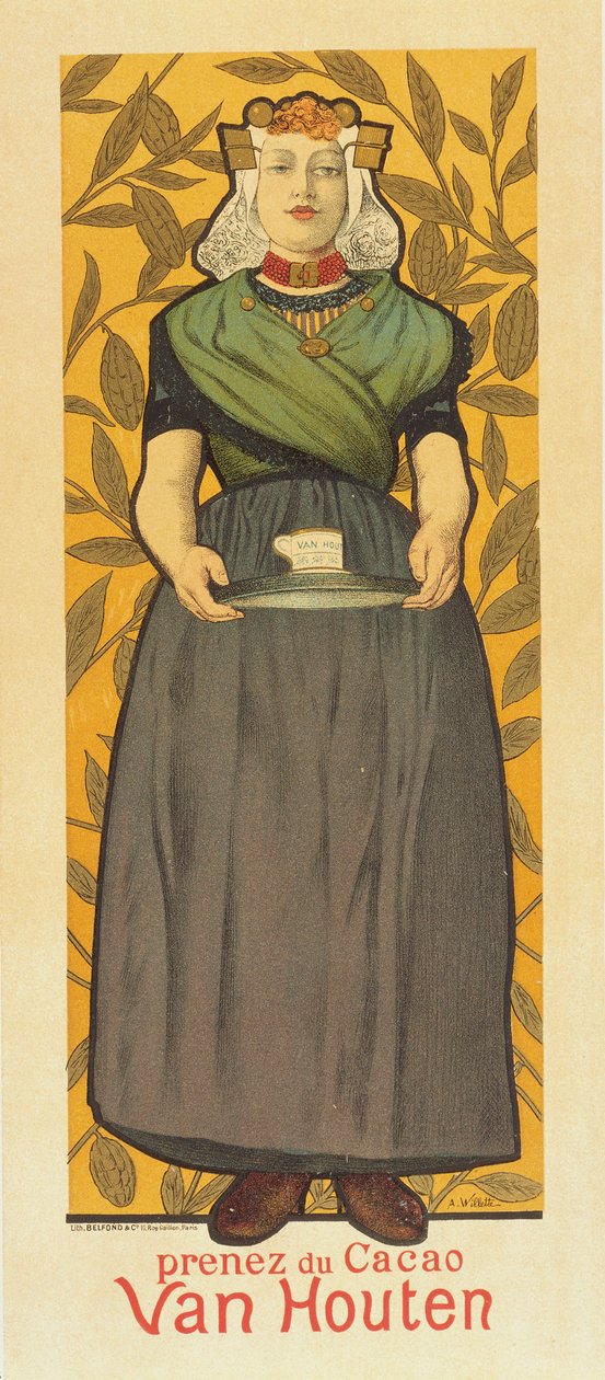 Tomar Van Houten Cocoa de Adolphe Leon Willette