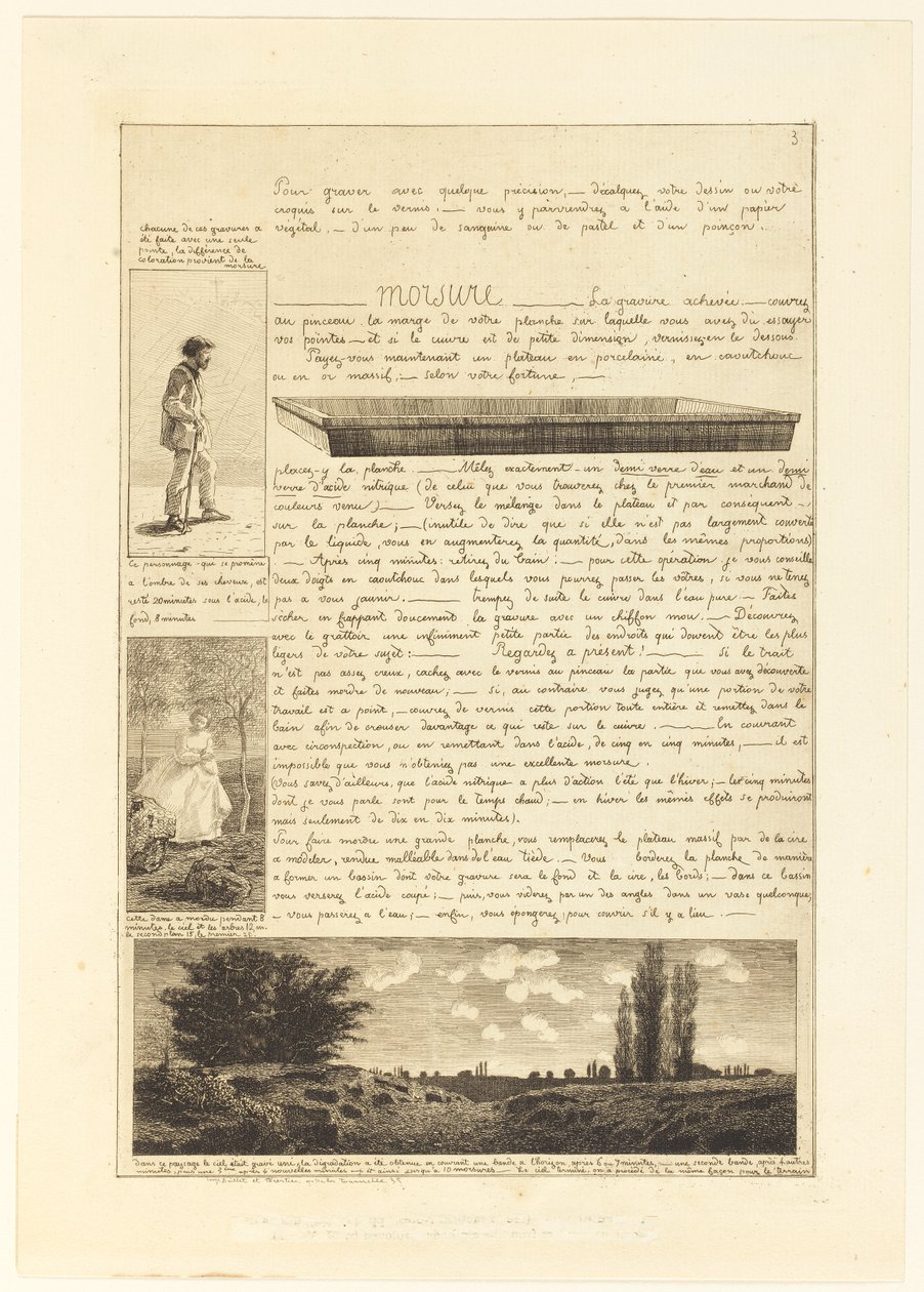 Carta sobre os elementos de gravura, página 3 de Adolphe Martial Potemont
