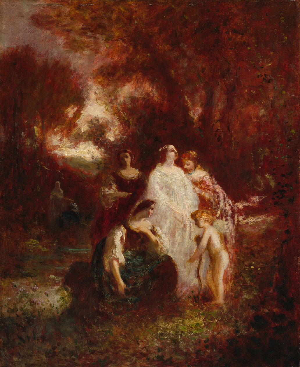 Figuras na floresta de Adolphe Monticelli