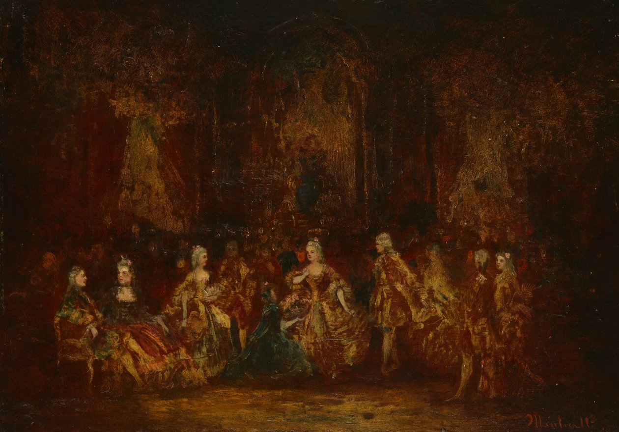 Pessoas em trajes de Luís XV, c. 1880. de Adolphe Monticelli