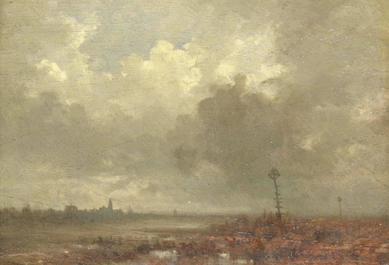 Vista do rio durante a noite de Adolphe Mouilleron