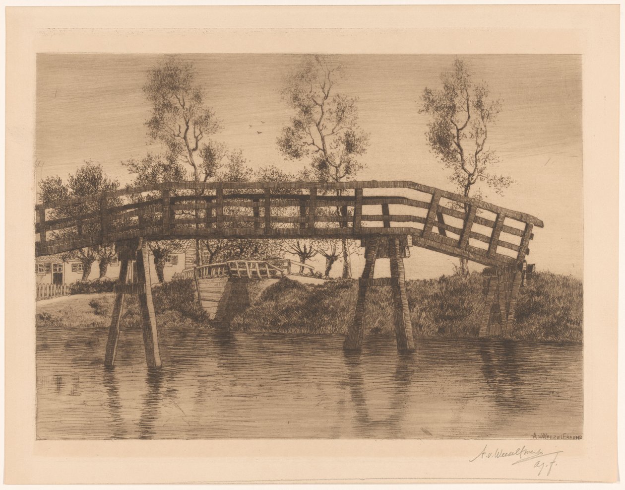 Ponte Ponte (II) (título no objeto) de Adolphe P.H J. van Weezel Errens (signed by artist)