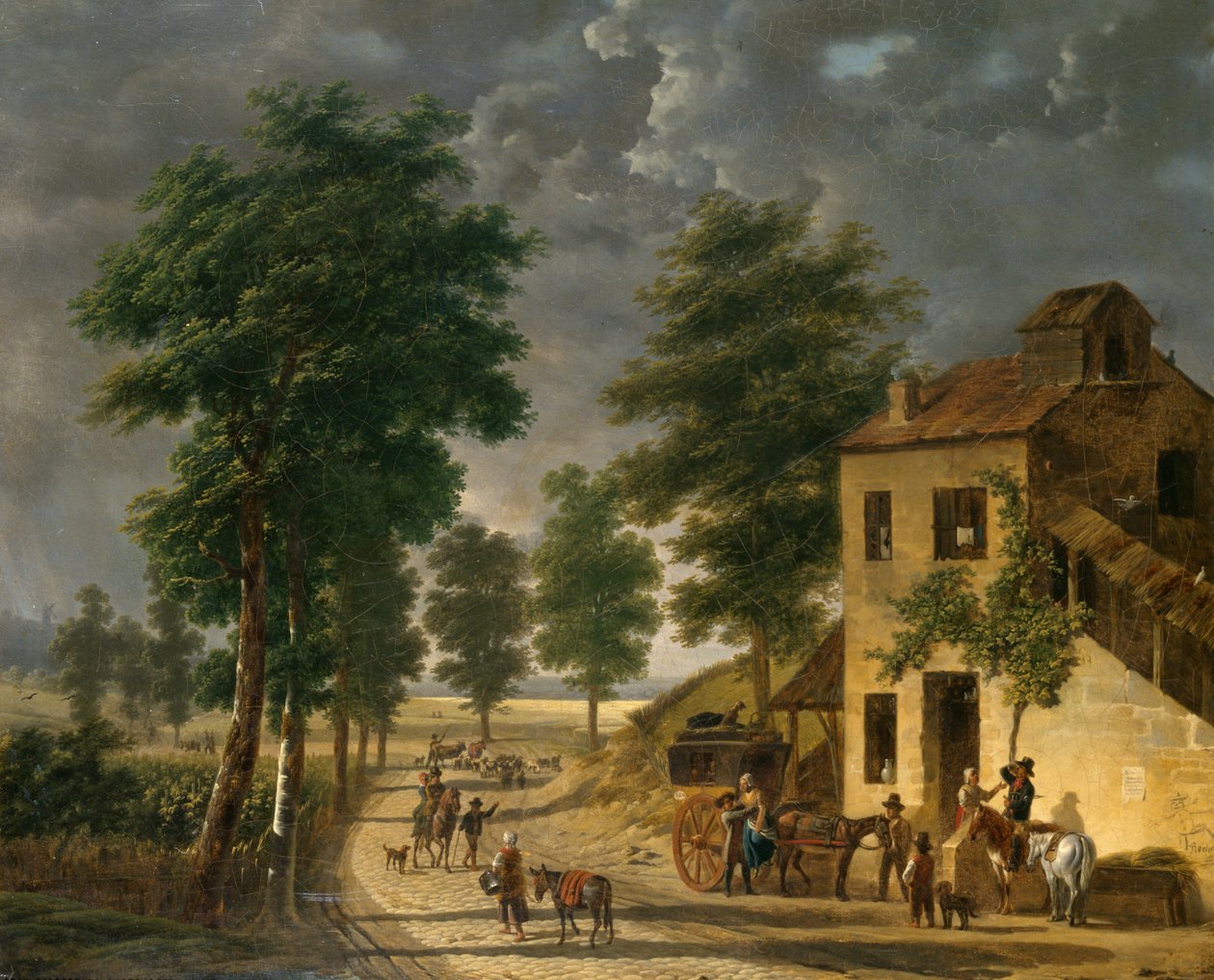 O Flying Heart Coaching Inn em Louveciennes, 1867 de Adolphe Roehn