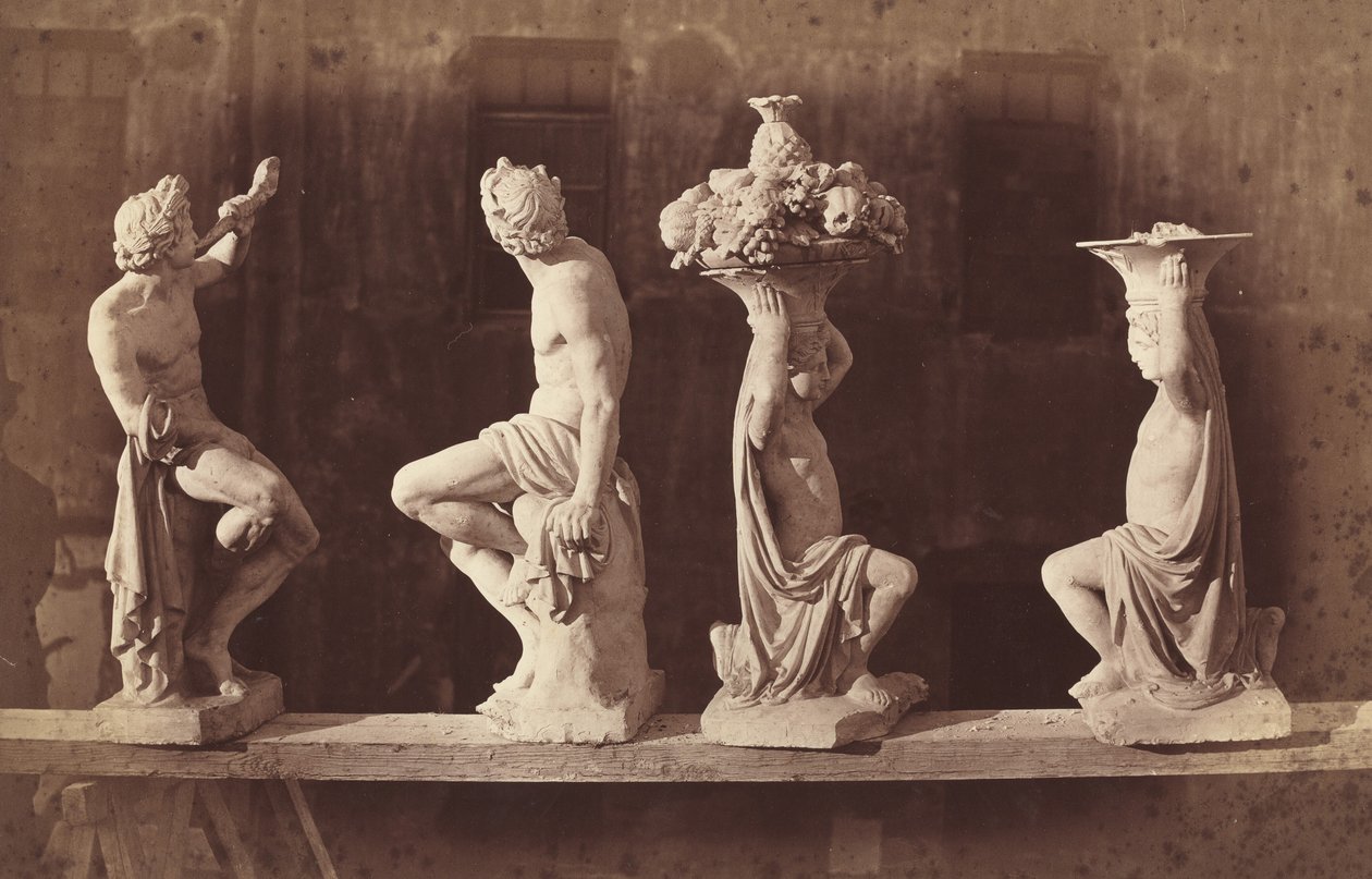 Quatro estátuas, c. 1868 (foto) de Adolphe Terris