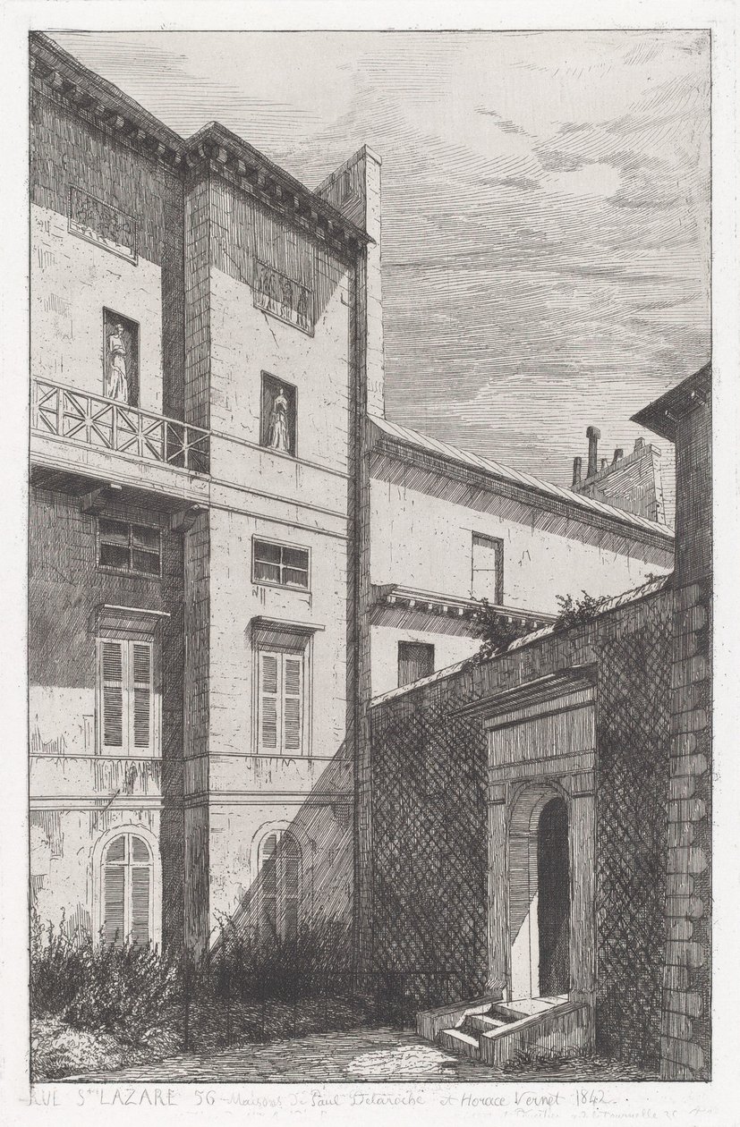 Rue St. Lazare 56, Casa de Paul Delaroche e Horace Vernet de Adolphe Théodore Jules Martial Potémont
