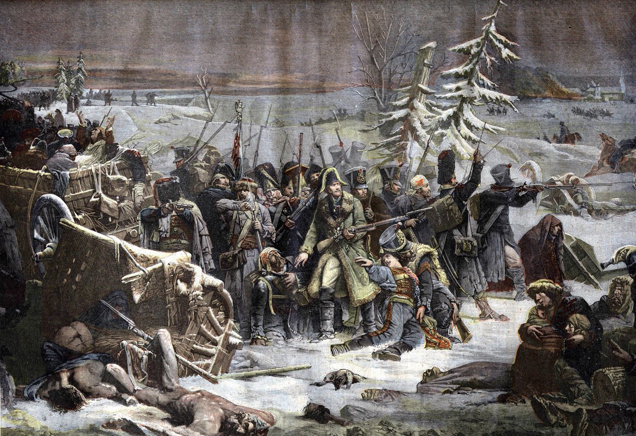 O Marechal Michel Ney (1769-1815) aposentou-se da Rússia em 1812. Gravura depois da pintura de Yvon. de Adolphe Yvon