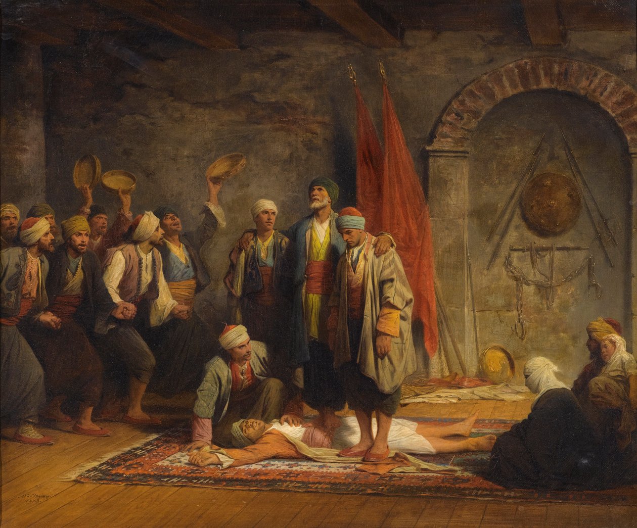 Cerimônia sufi de Rifai pby Yvon, Adolphe de Adolphe Yvon