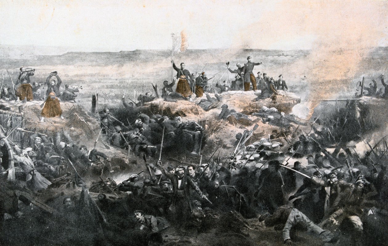 Tomada de Malakoff pelo exército francês, 1855 de Adolphe Yvon