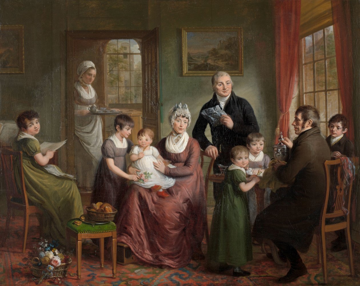 A família de Adriaan Bonebakker com Dirk L. Bennewitz de Adriaan de Lelie